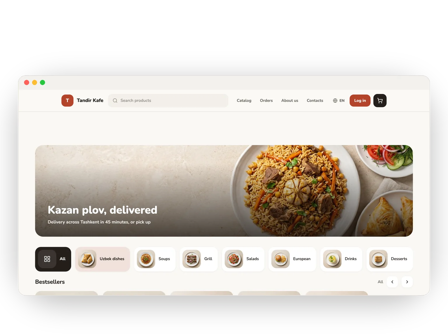 A website with your menu